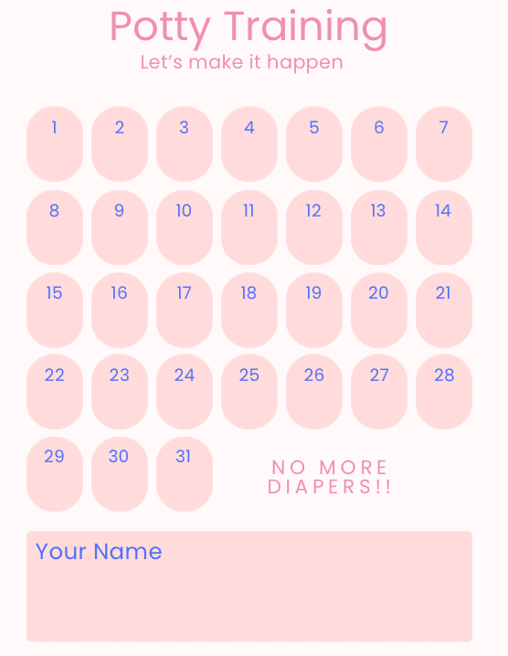 Editable Potty Training Chart | Toddler Reward Tracker (Instant Download)