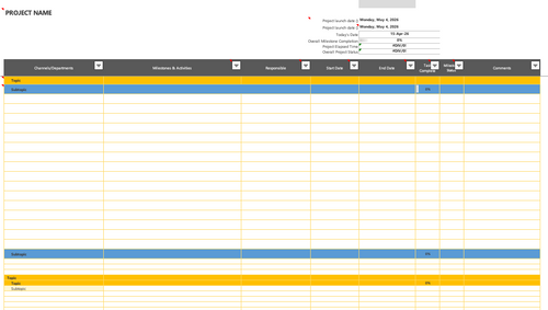 Automated Gantt Chart Template 2026 | Excel Project Timeline Planner